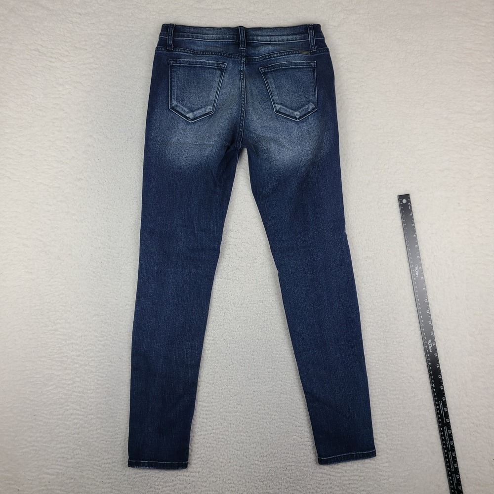 KanCan Jeans Womens 9/28 Blue Skinny Distress Mid Rise Dark Wash Denim KC81178D - Picture 11 of 13